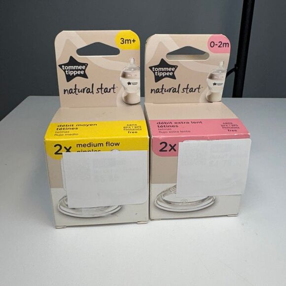 Tommee Tippee Natural Start Nipples – Extra Slow & Medium Flow - Picture 1 of 3